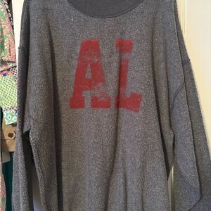 Gray Sweatshirt with Red 'AL' Print
